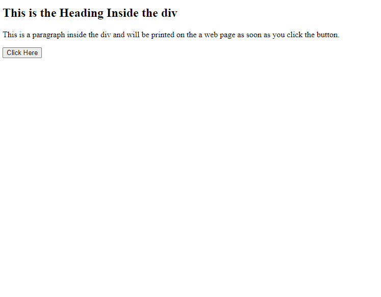 Print the Content of a Div Element in JavaScript Delft Stack